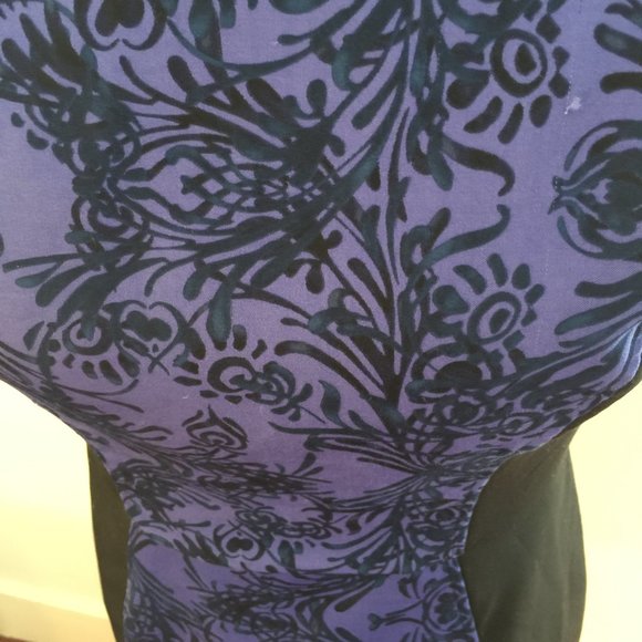 Forever 21 Fitted Black and Purple Sheath Dress Size 6 NWT - Picture 2 of 6